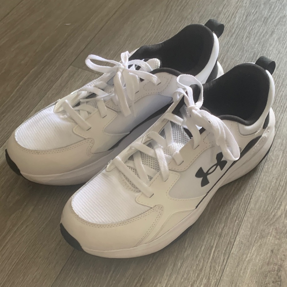 Under Armour White and Black Running Shoes